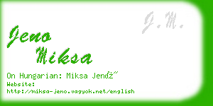 jeno miksa business card